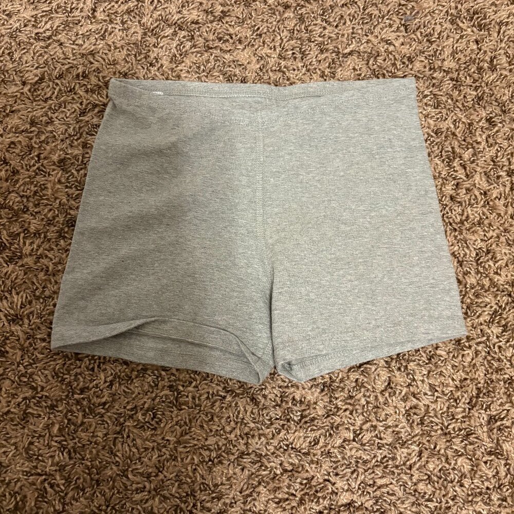 Primary Gray Cotton Blend Shorts 8-9 Cartwheel Elastic Waist Biker Fitted Tight